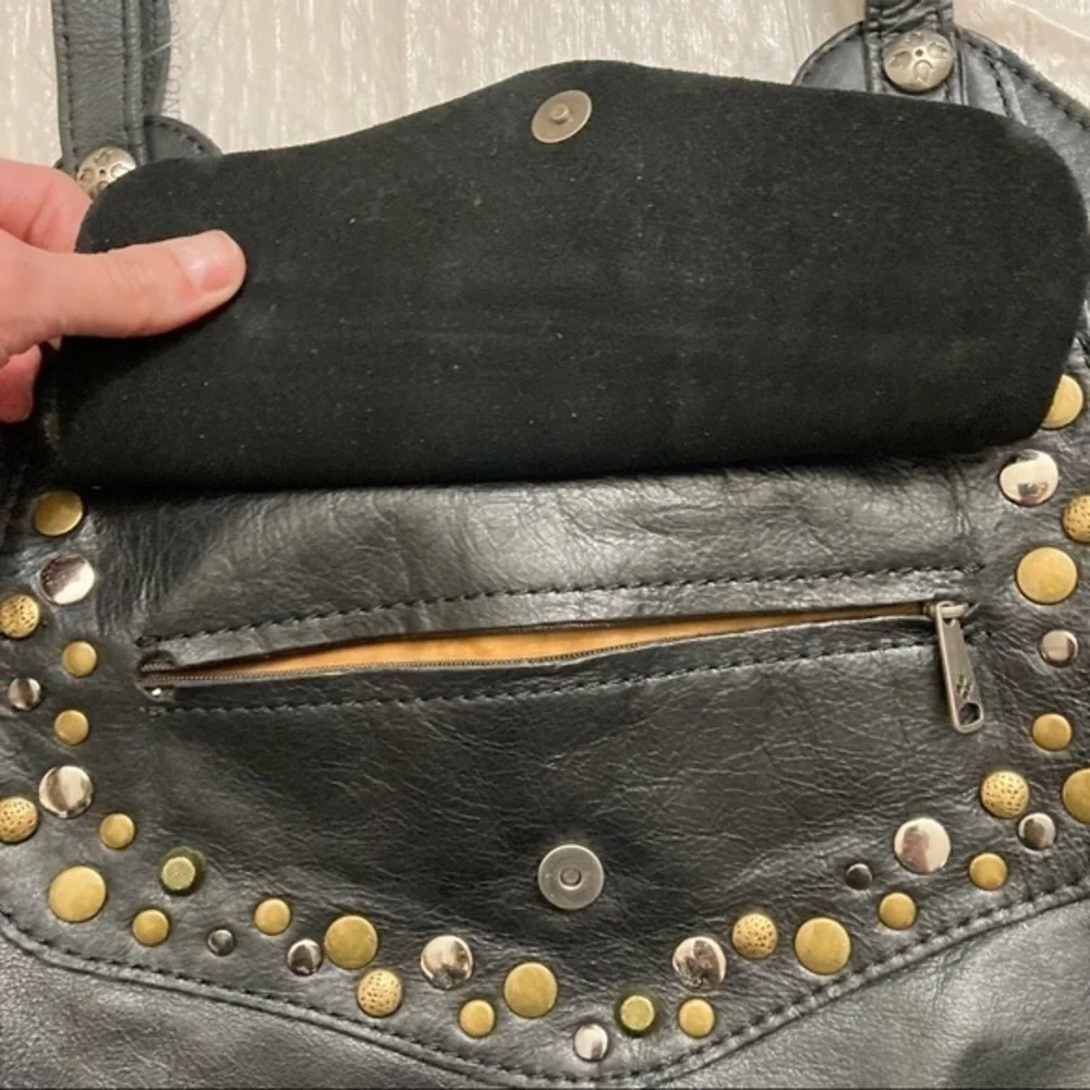Patricia nash ergo studded distressed leather hobo bag